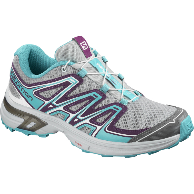 Salomon Israel WINGS FLYTE 2 W - Womens Trail Running Shoes - Silver/Turquoise (SZOY-27306)